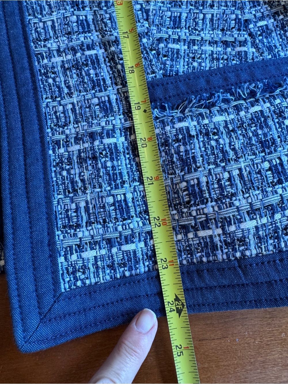 Talbots Chambray Trim Tweed Jacket Size 14 - Picture 7 of 15